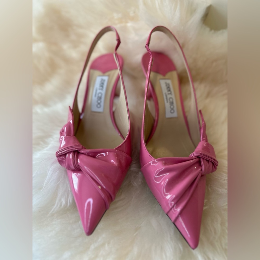 Jimmy Choo Pink Kitten Slingback Heels